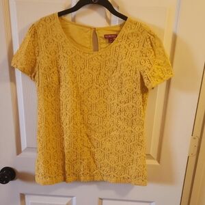 Merona Mustard Lace Blouse